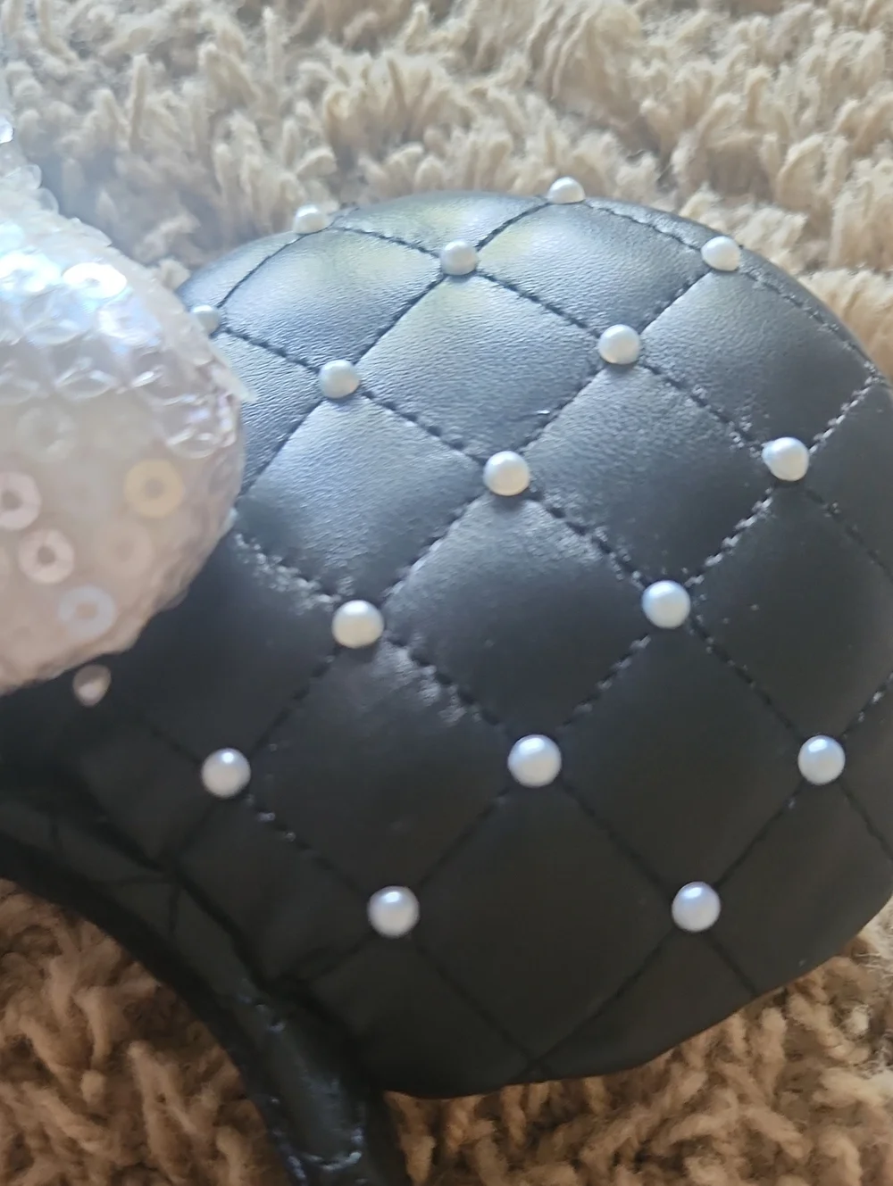 Tokyo DISNEY Resort Sequin & pearl Quilted Black Minnie Ear Headband for Kids